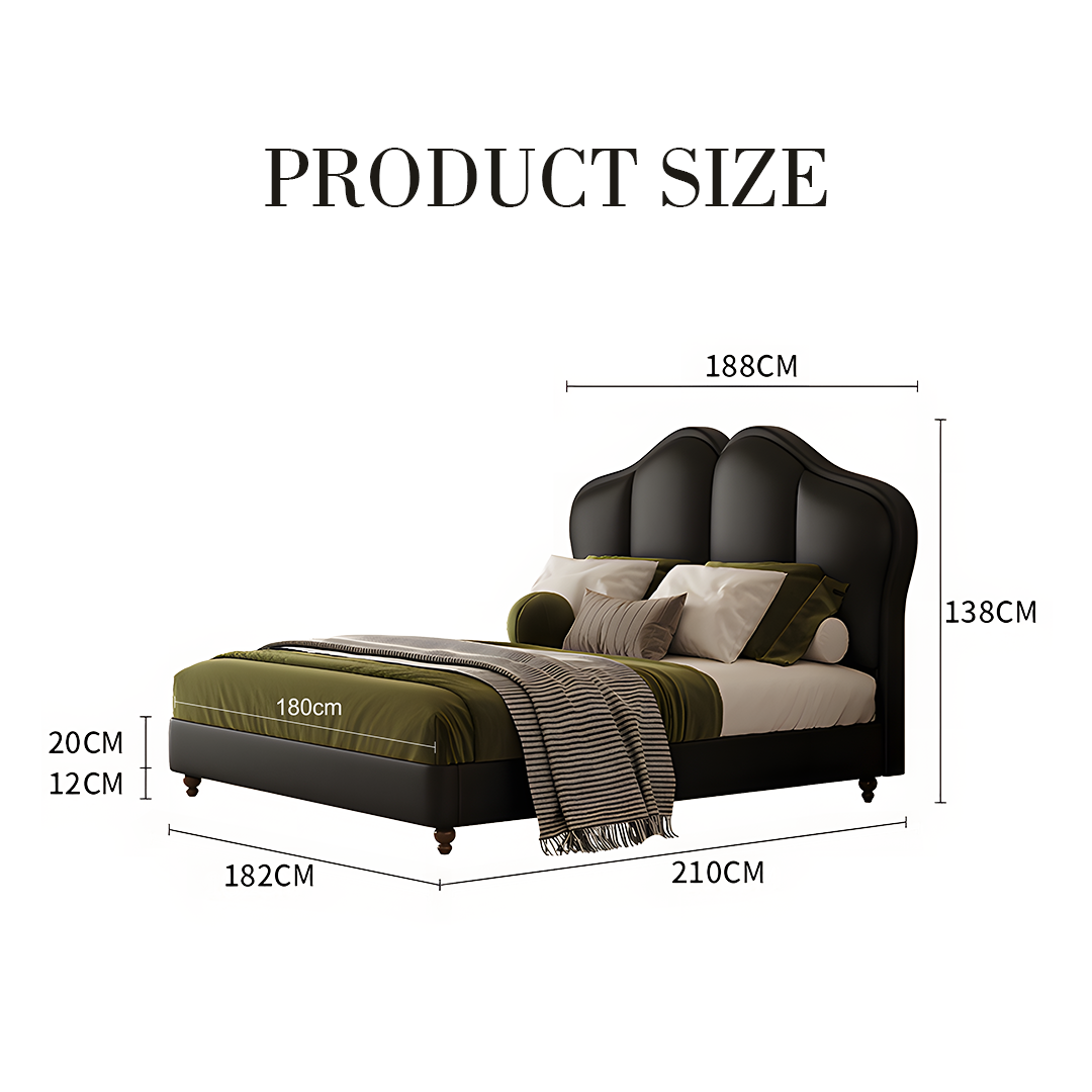 Zephyr Leather Double Bed-Weilai Concept