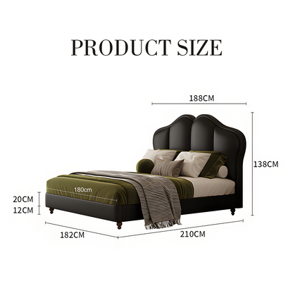 Zephyr Leather Double Bed-Weilai Concept