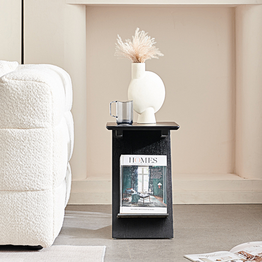 Adrian Side Table With Magazine Rack, Solid Wood-Weilai Concept