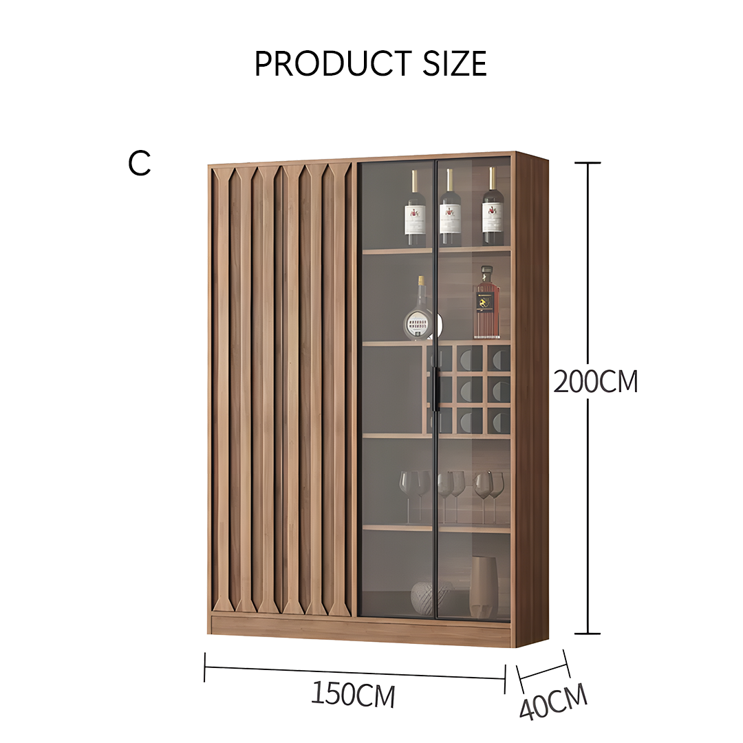 Dory Wine Cabinet, Solid Wood-Weilai Concept