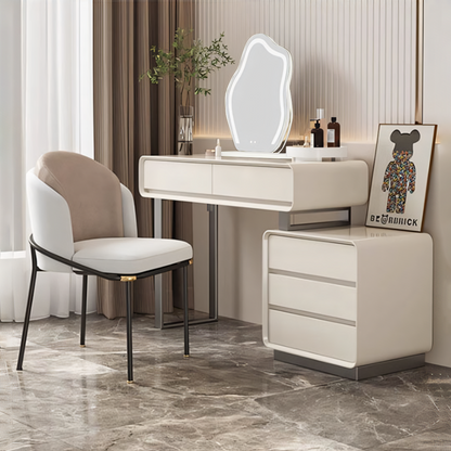 Dobson Dressing Table With LED Mirror, Cream Grey