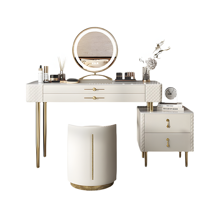 Prestigio Dressing Table With LED Mirror, White-Weilai Concept