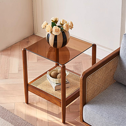 Pamela Wood Coffee Table, Rattan-Weilai Concept