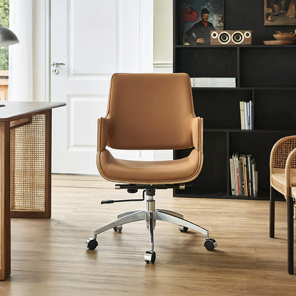 Drake Office Chair, Tan Leather, Reclining & Swivel