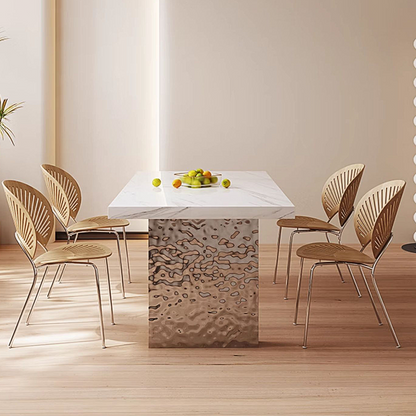 Madison Creamy Dining Table, Sintered Stone & Acrylic-Weilai Concept