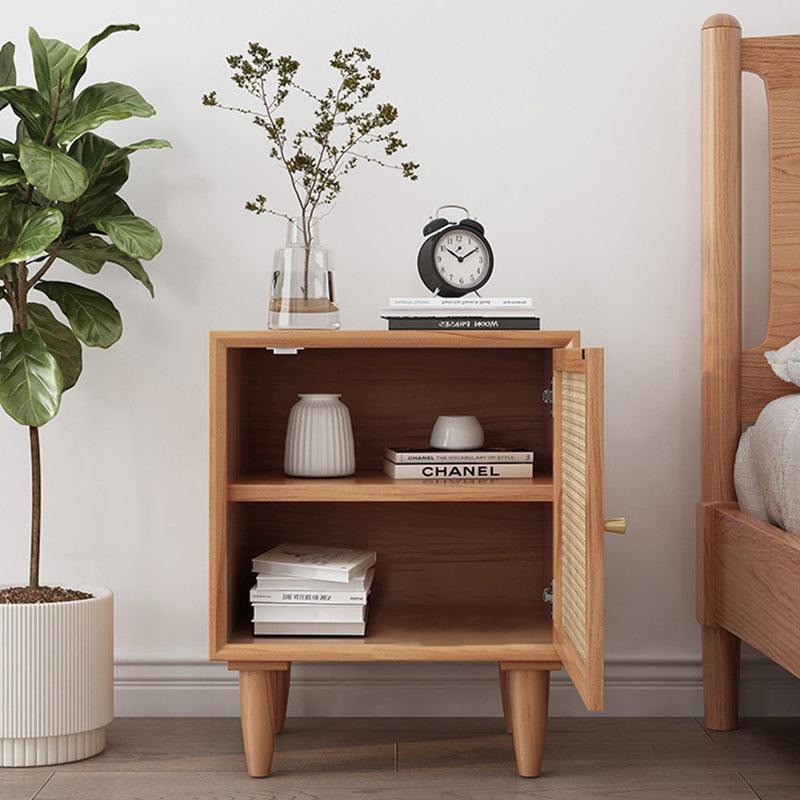 Tableau Rattan Bedside Table, Solid Wood | Weilai Concept