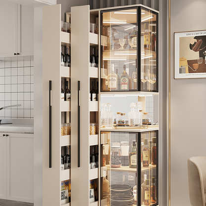 Aquila Wine Storage Cabinet, Modern Drinks Cabinet, With Trolley