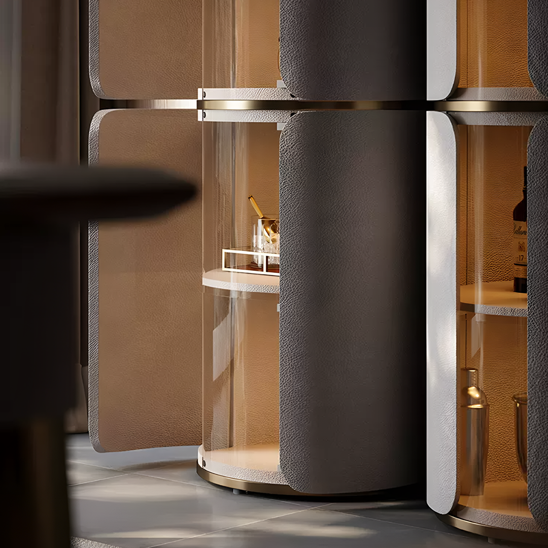 Triton Wine Rack And Wine Cabinet, Leather-Weilai Concept