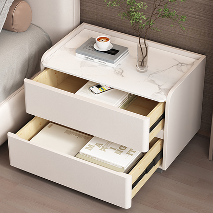 Agustina Modern Bedside Table, Wooden Bedside Table, Cream