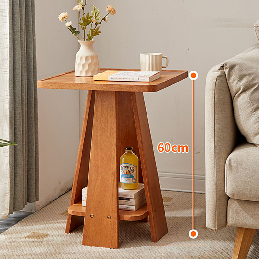 Eva Dne Side Table With Storage, Solid Wood-Weilai Concept