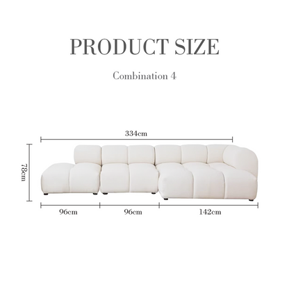 Lysander Velvet Module Three Seater Sofa, White-Weilai Concept