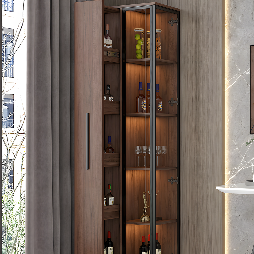 Wavecrest Cocktail Cabinet, Bar With Doors, Wood-Weilai Concept