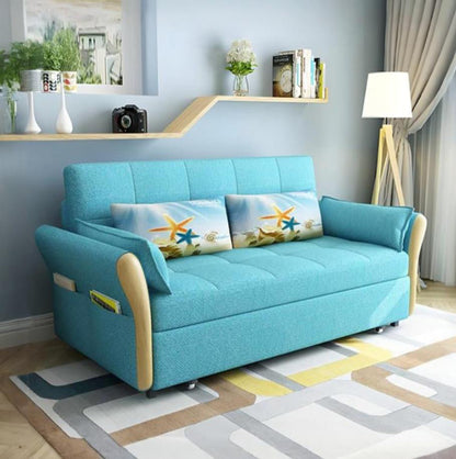 SB152 Two Seater Sofa Bed, Blue