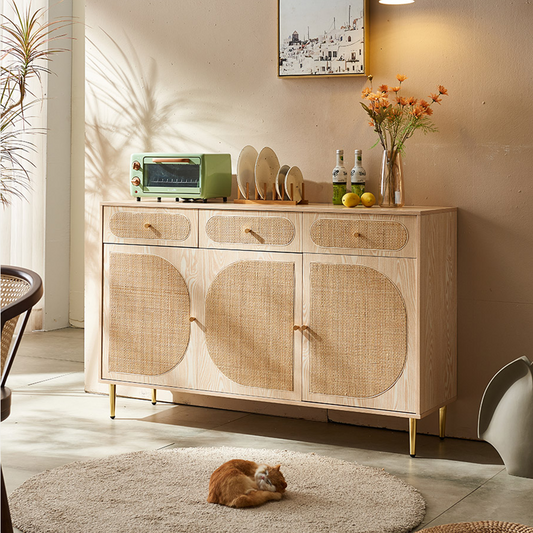 Ballard Rattan Sideboard, Black-Weilai Concept