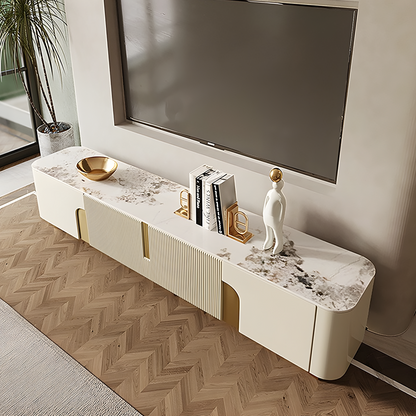 Athena TV Stand, Cream & Gold