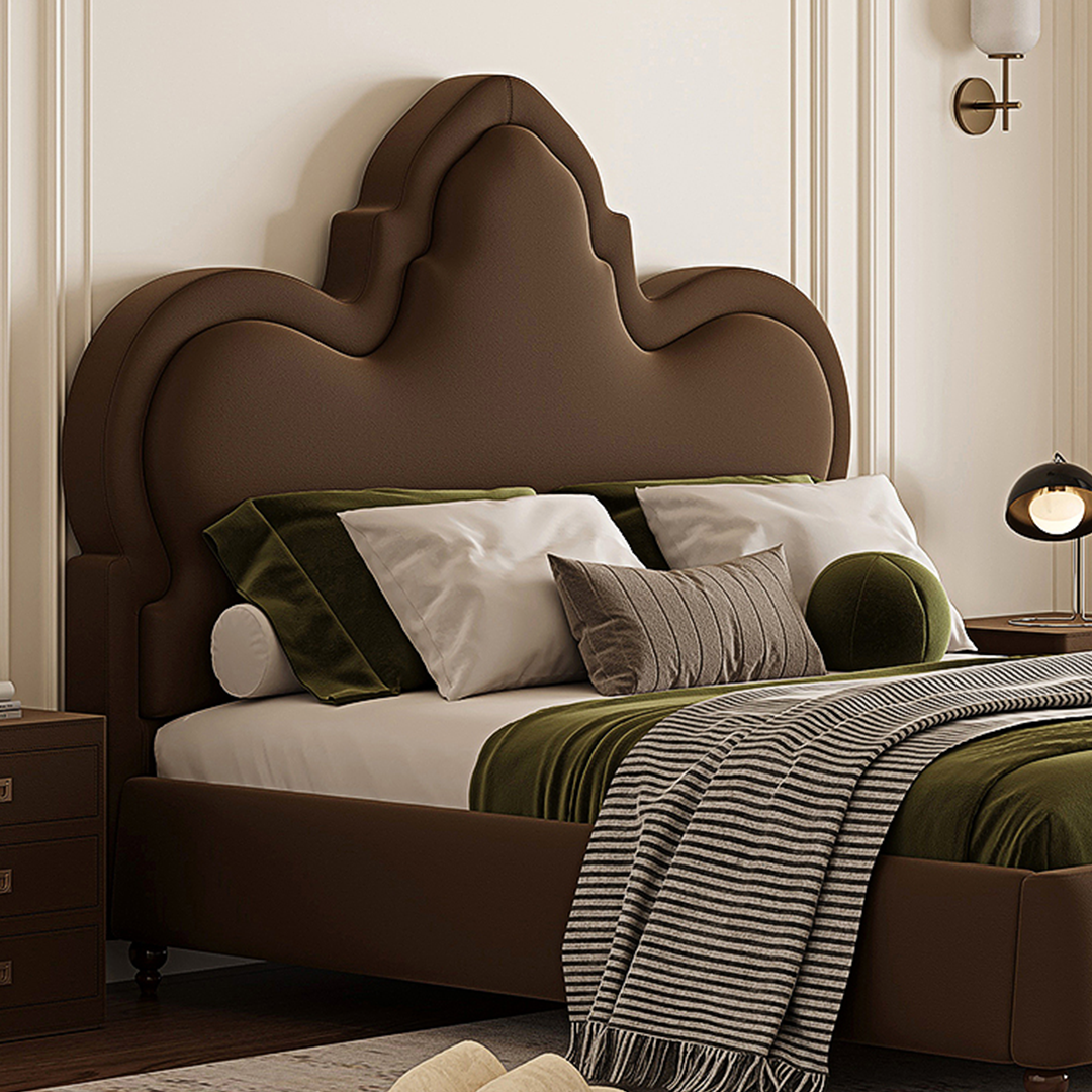 Thalia High Headboard King Size Bed, Double Bed-Weilai Concept