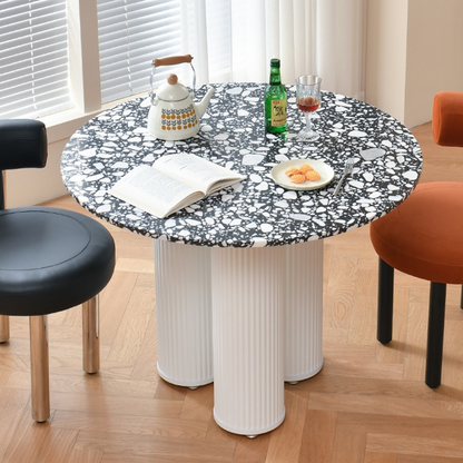 Nelli Modern Round Dining Table, Marble-Weilai Concept