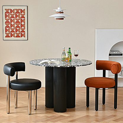 Martinez Small Round Dining Table, Marble-Weilai Concept