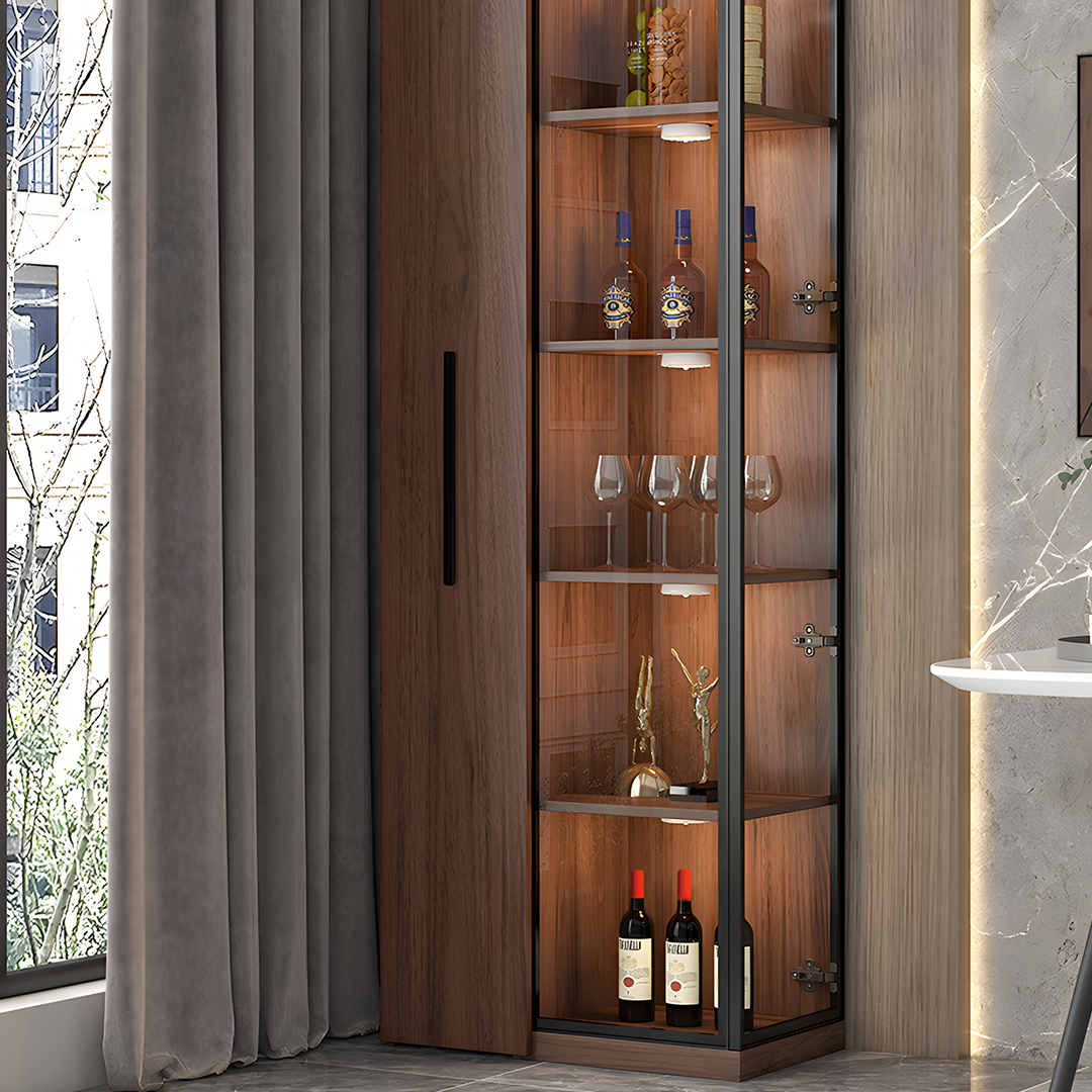 Wavecrest Cocktail Cabinet, Bar With Doors, Wood-Weilai Concept