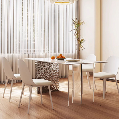 Madison Creamy Dining Table, Sintered Stone & Acrylic-Weilai Concept