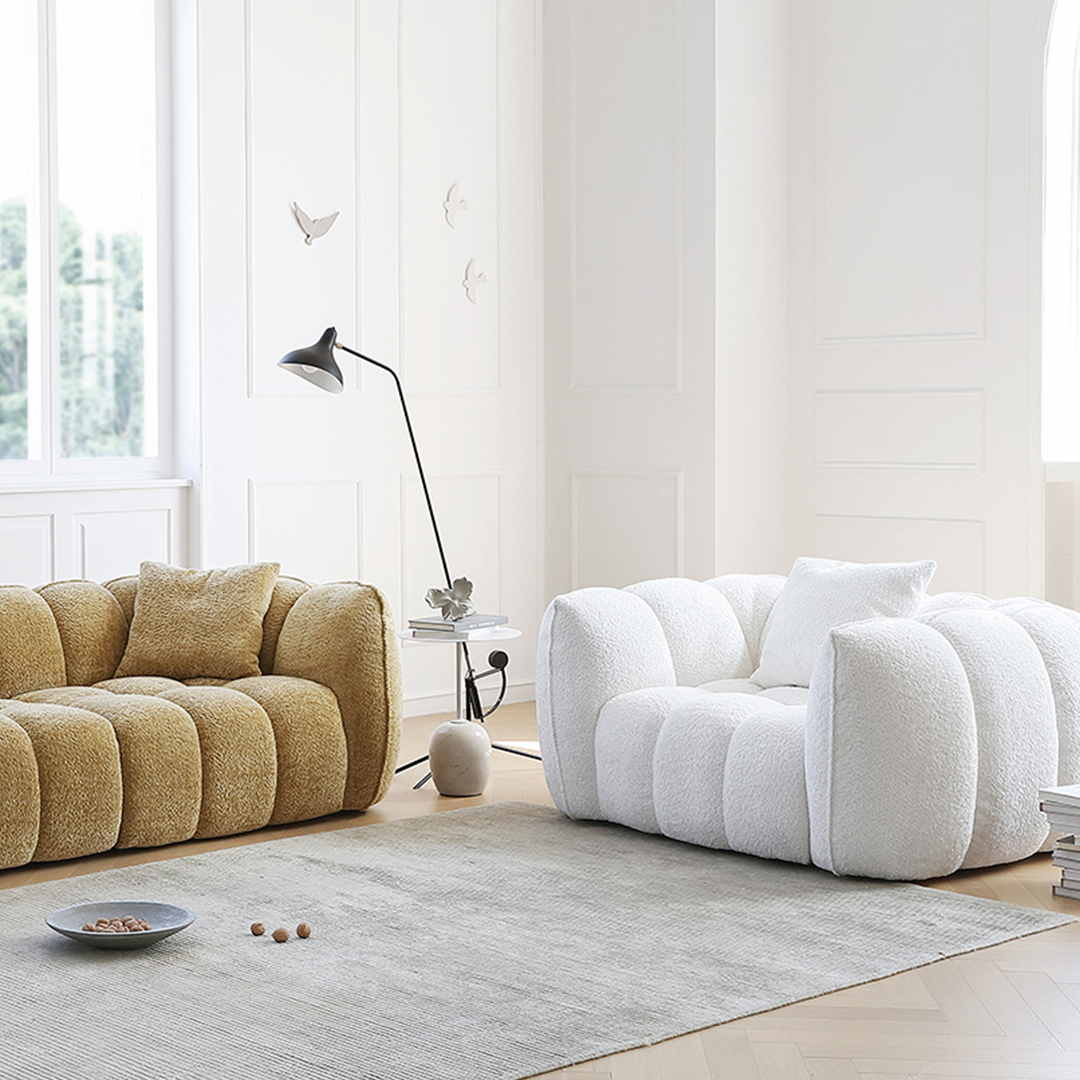 Oxley Pumpkin Single Sofa, Armchair, White-Weilai Concept