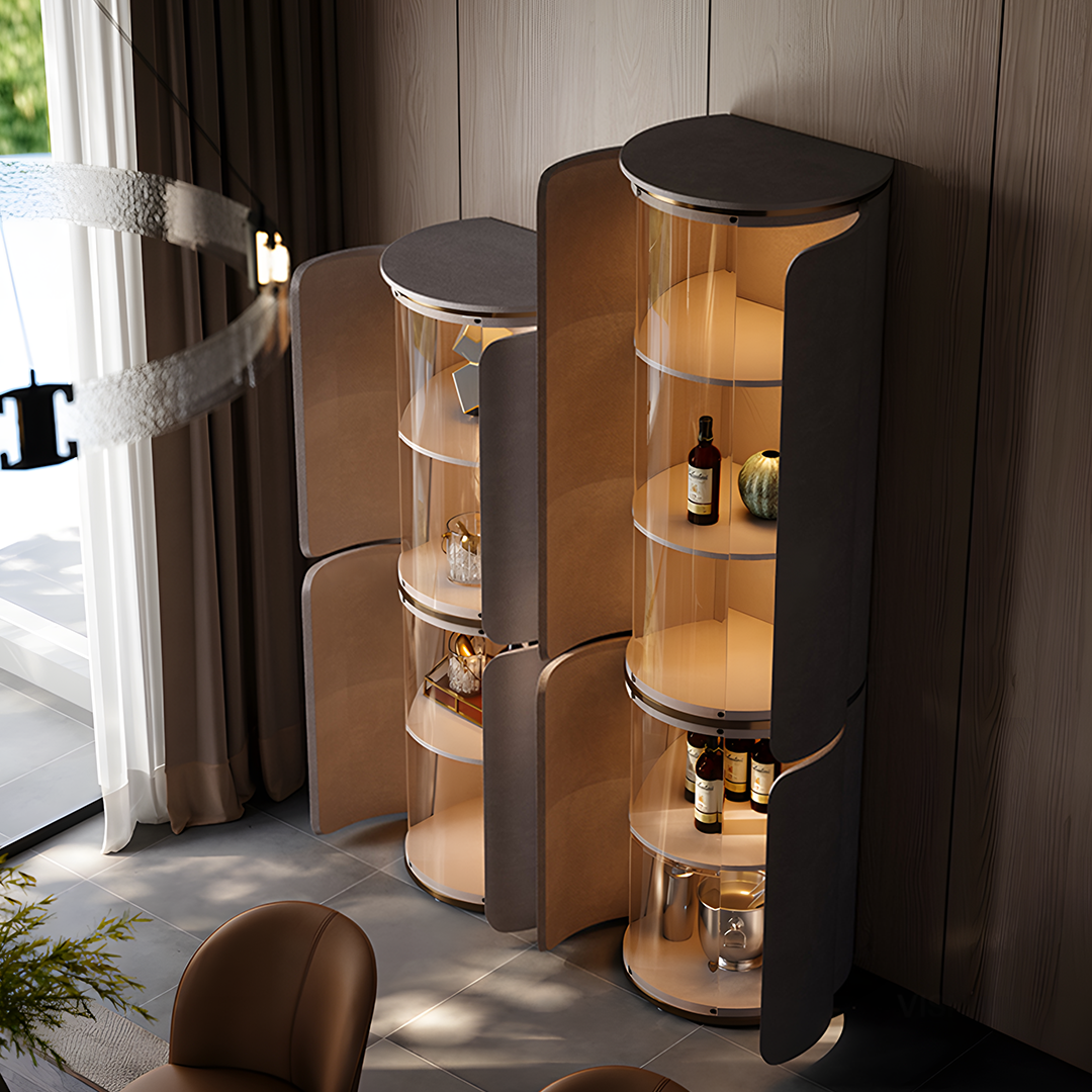 Triton Wine Rack And Wine Cabinet, Leather-Weilai Concept