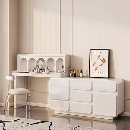 Qwincy Dressing Table With Sideboard, Black, Cream-Weilai Concept