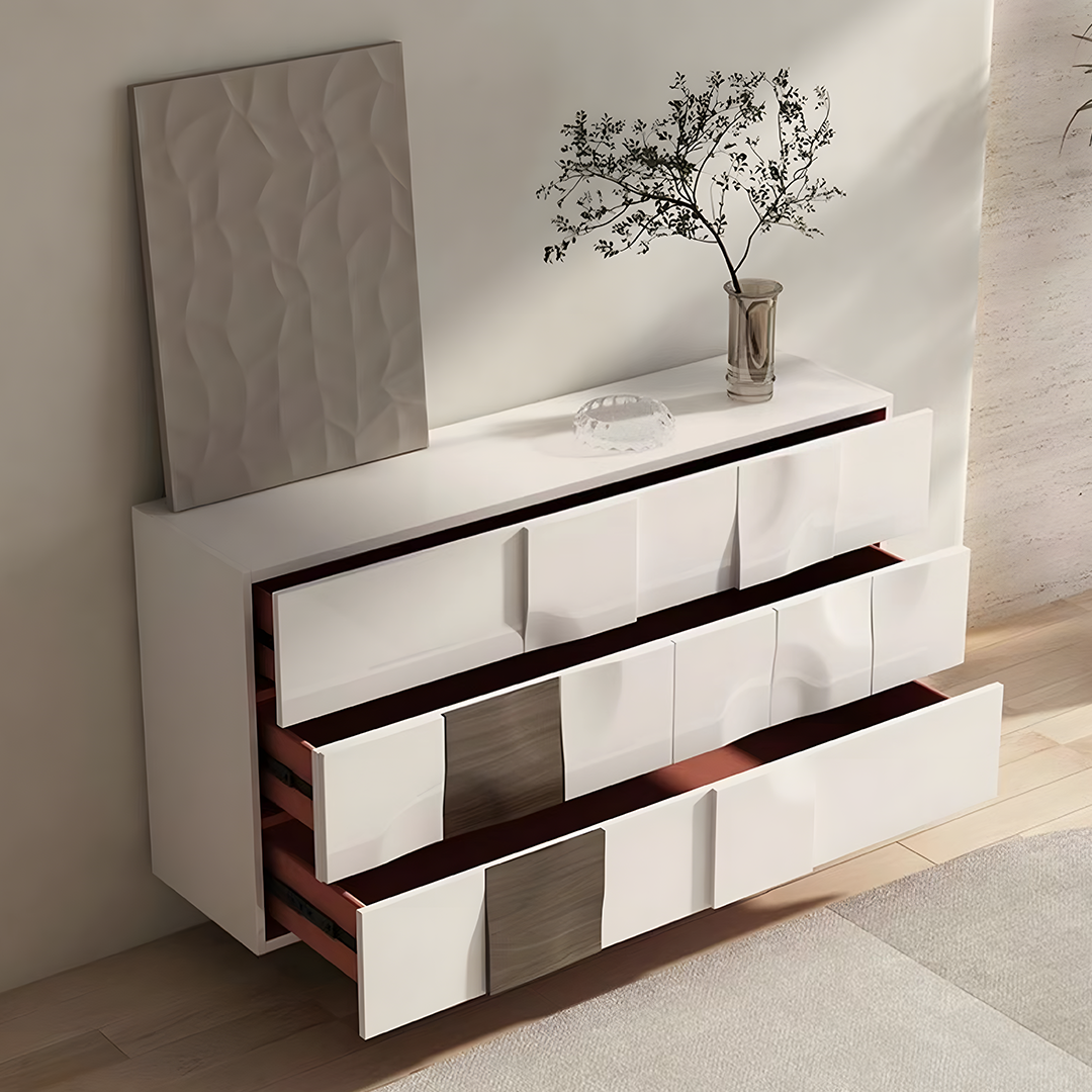 Elena Wooden Sideboard, Solid Wood, White Or Black-Weilai Concept