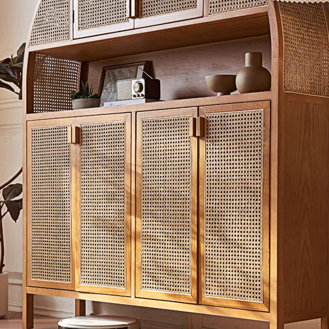 Eisha Rattan Shoe Storage, Cupboard, Solid Wood-Weilai Concept