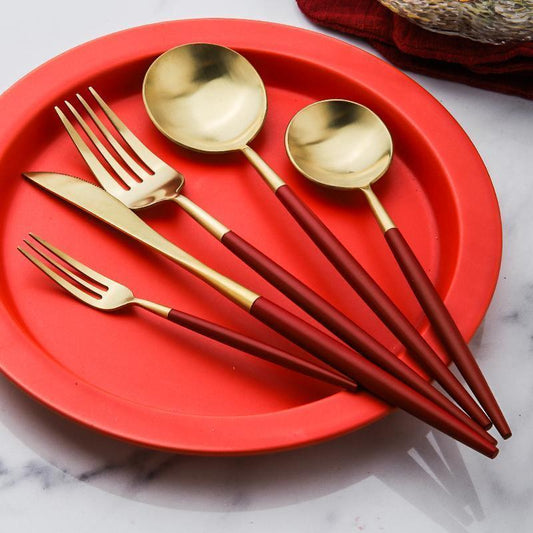 6 Piece Cutlery Set, Red | Weilai Concept