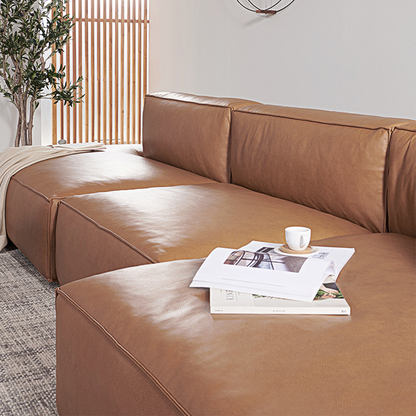 Lucian Four Seater modular Sofa, Real Leather-Weilai Concept