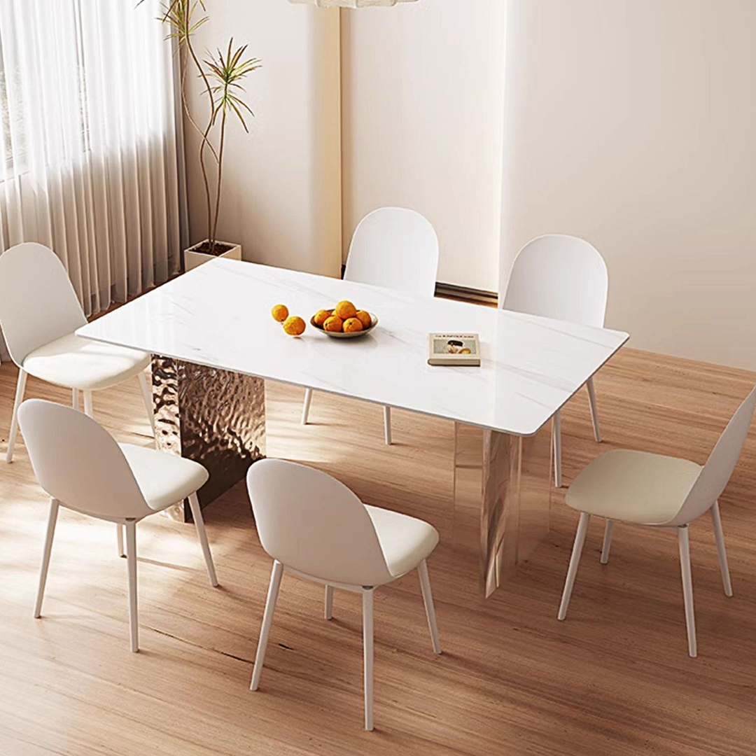 Madison Creamy Dining Table, Sintered Stone & Acrylic-Weilai Concept