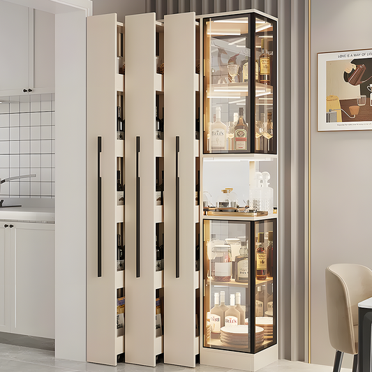 Aquila Wine Storage Cabinet, Modern Drinks Cabinet, With Trolley