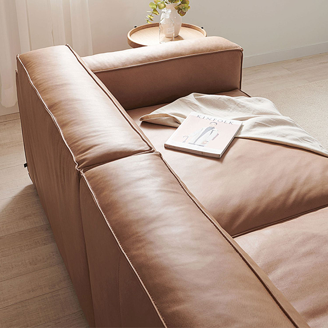 Lucian Four Seater modular Sofa, Real Leather-Weilai Concept