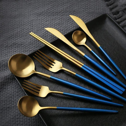 8 Piece Cutlery Set, Blue | Weilai Concept