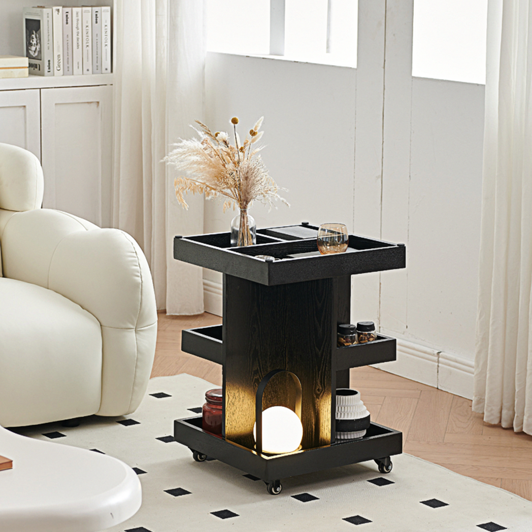 Cassandra Narrow Side Table, Black-Weilai Concept