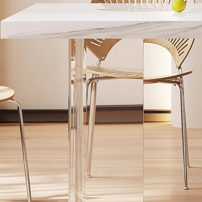 Madison Creamy Dining Table, Sintered Stone & Acrylic-Weilai Concept