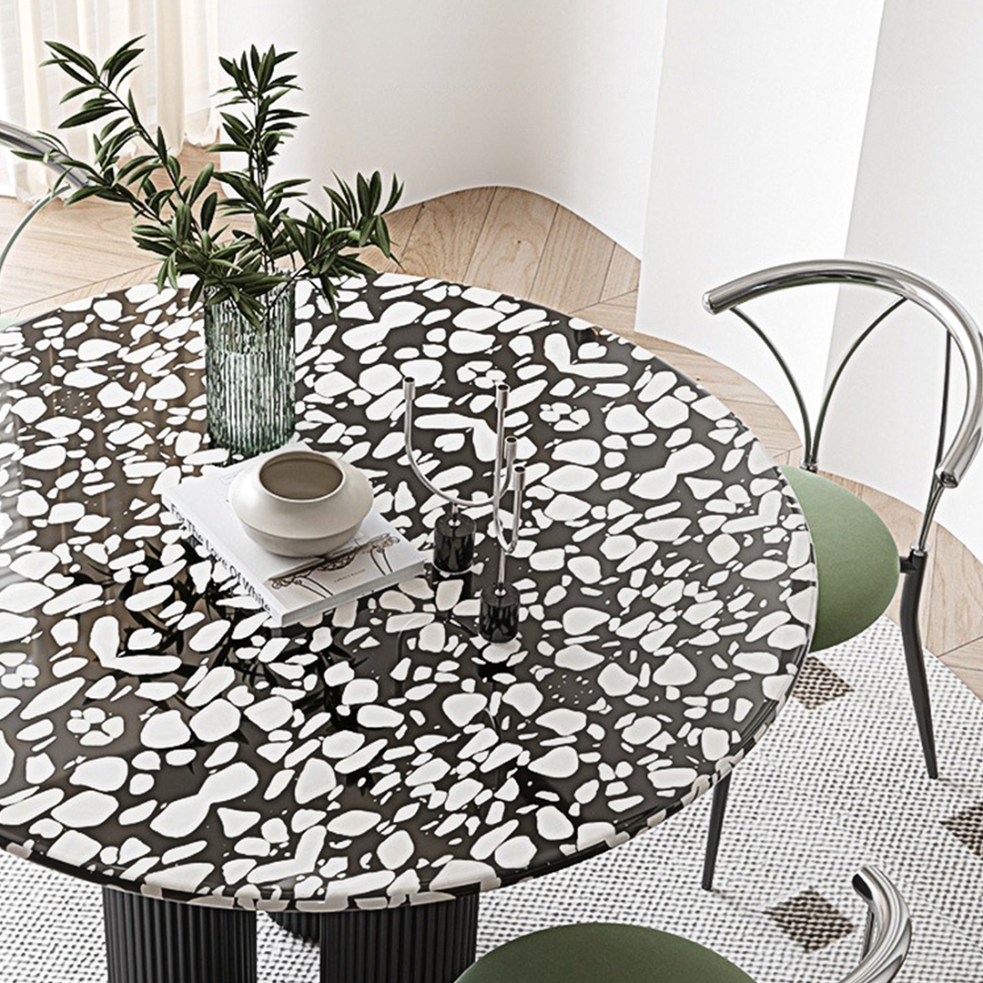 Martinez Small Round Dining Table, Marble-Weilai Concept