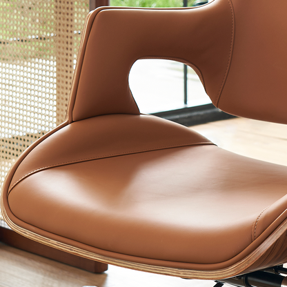 Drake Office Chair, Tan Leather, Reclining & Swivel