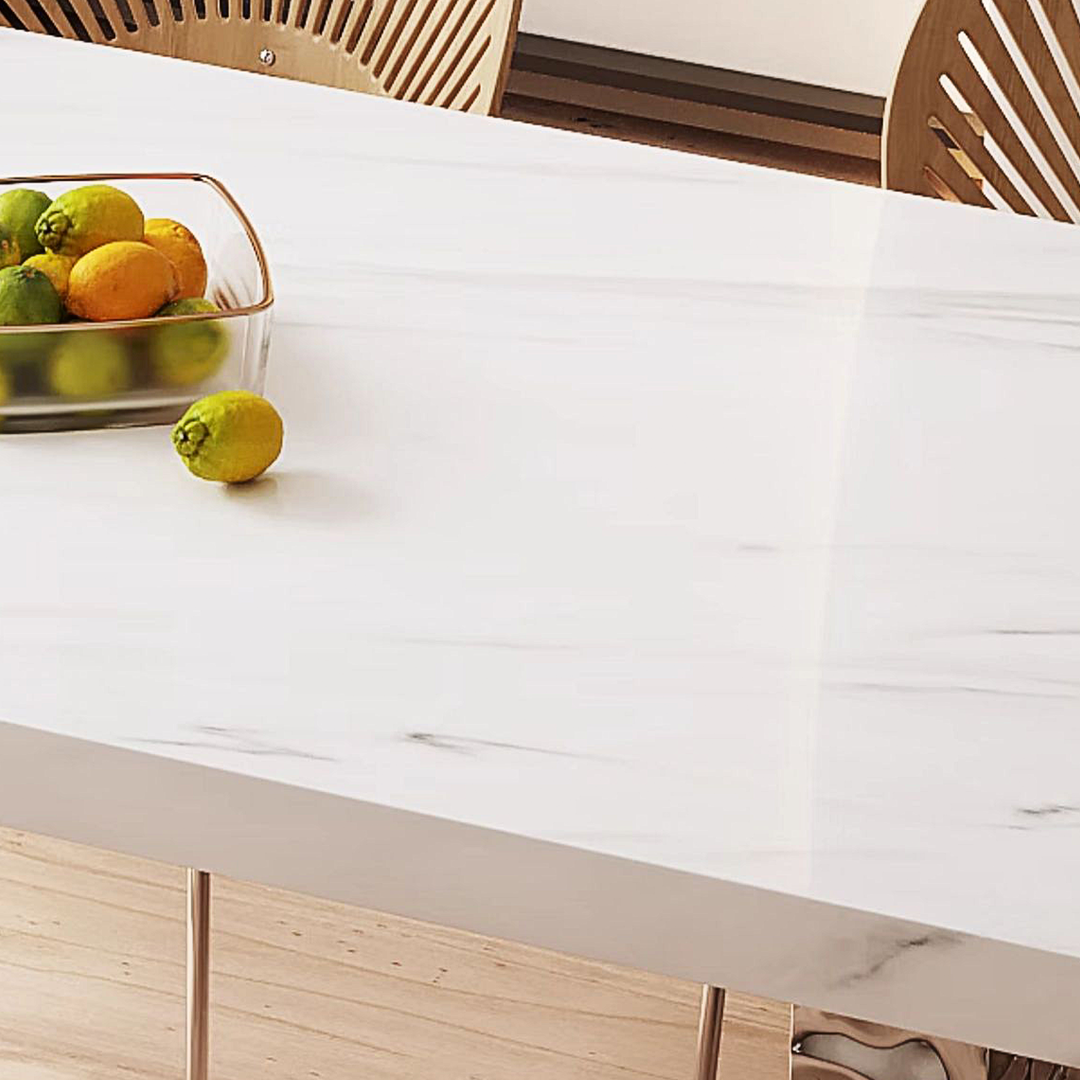 Madison Creamy Dining Table, Sintered Stone & Acrylic-Weilai Concept