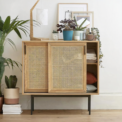 Acacia Cane Rattan Sideboard