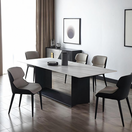 Alme Dining Table, Black Base