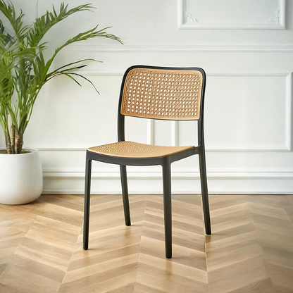 Ann Rattan Style Dining Chair, Plastic