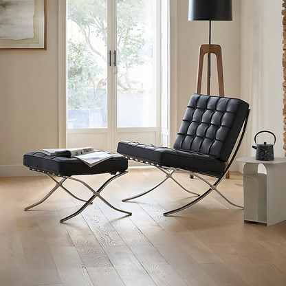 Barcelona Chair And Ottoman, Armchair