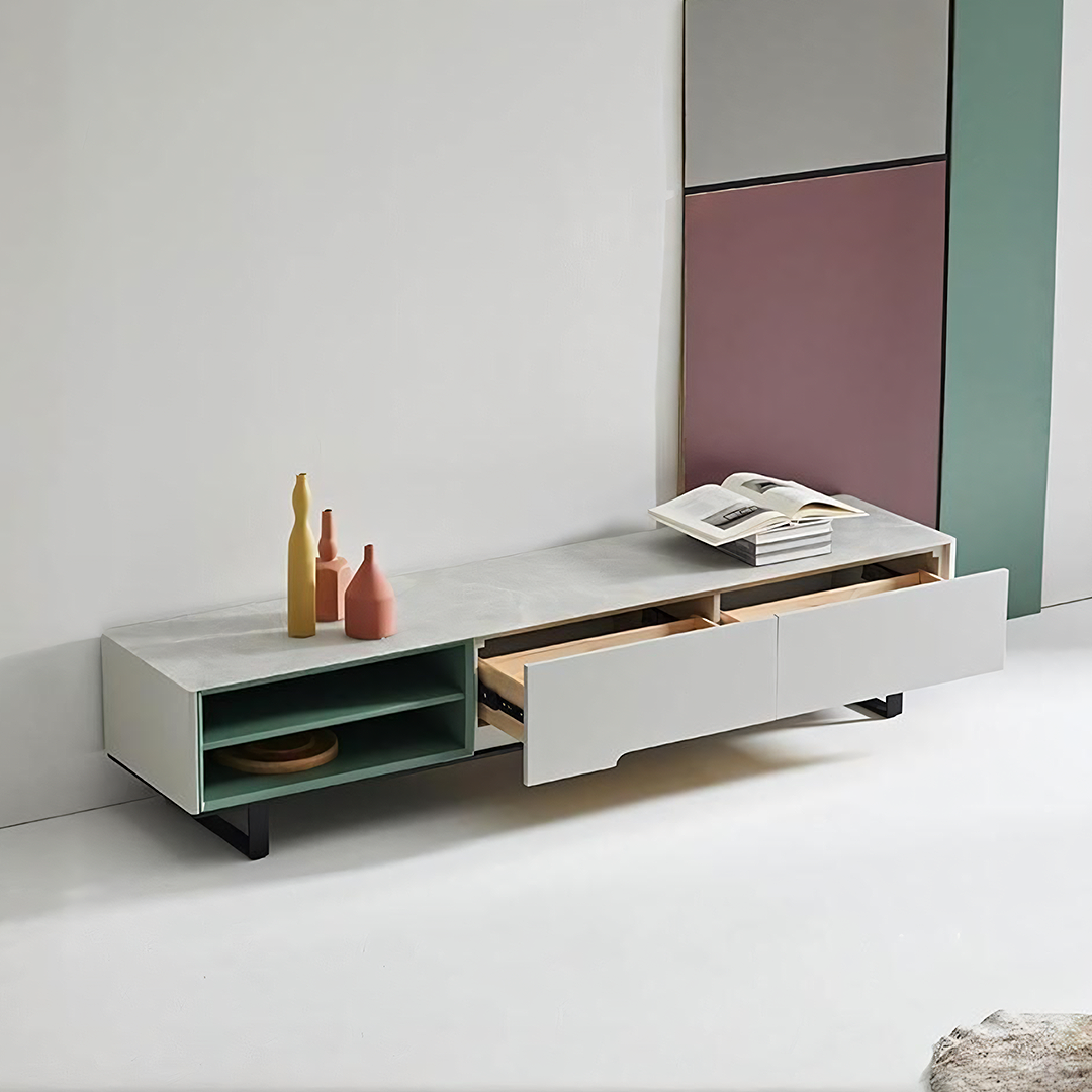 CASA TV Stand, White And Green