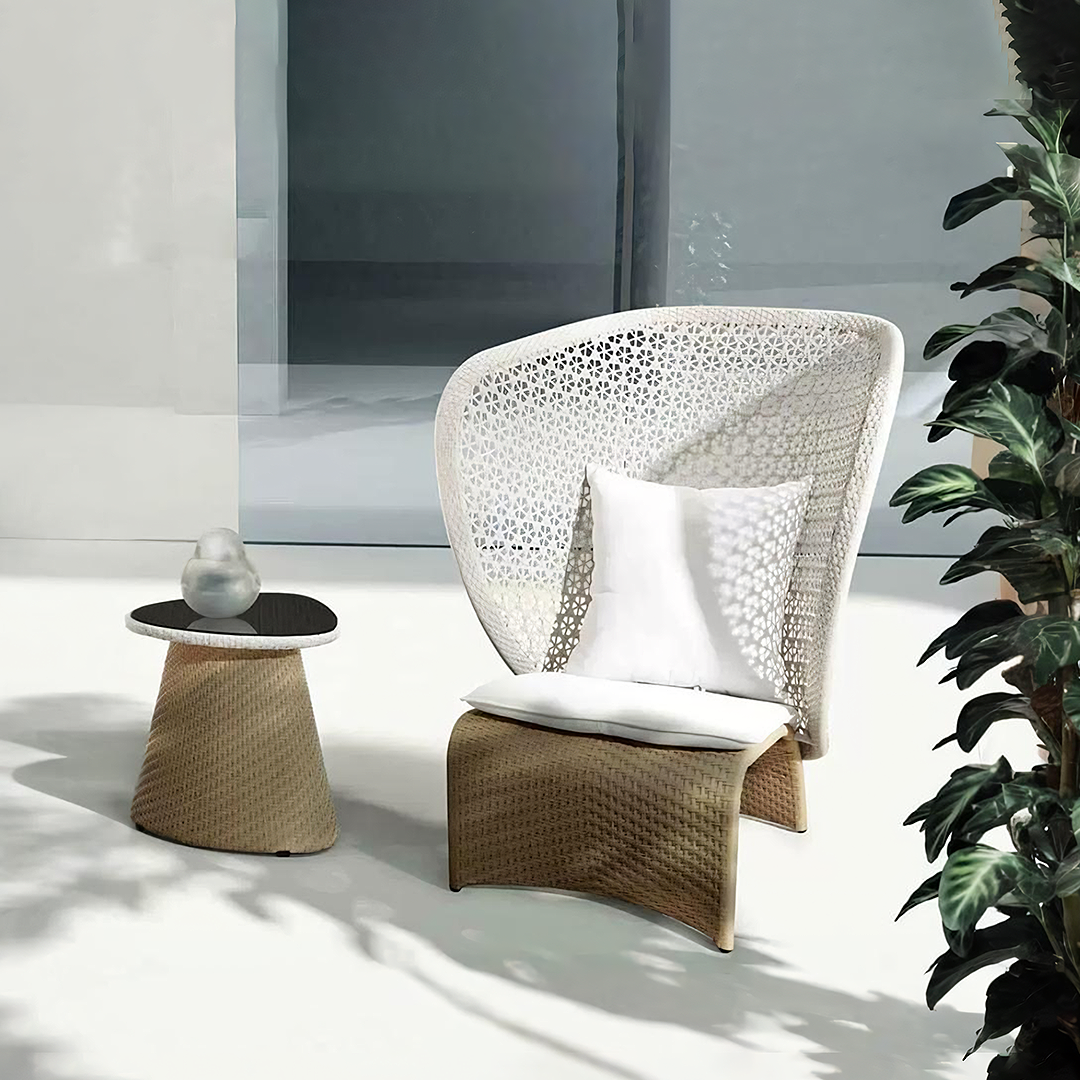 Cannes Rattan High Back Outdoor Lounge Chair