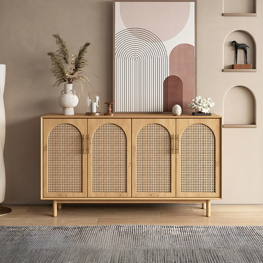 Celeste Rattan Sideboard, Pine Wood