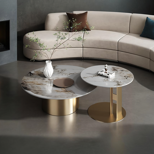 Coar Nesting Coffee Table Set, Gold & Grey