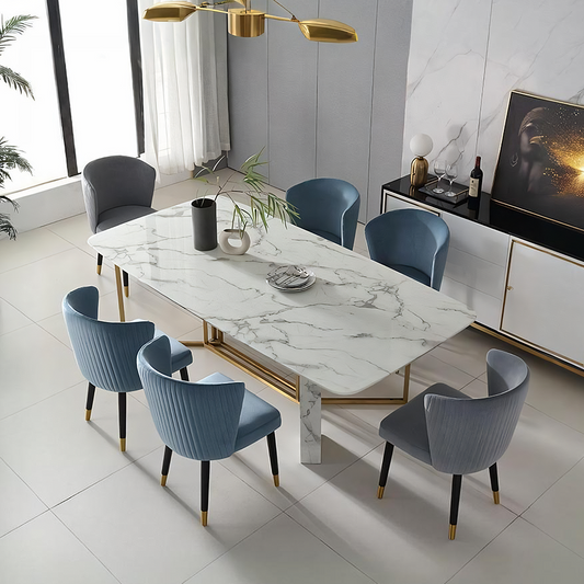 FenX Dining Table, Dining Table, Marble And Gold