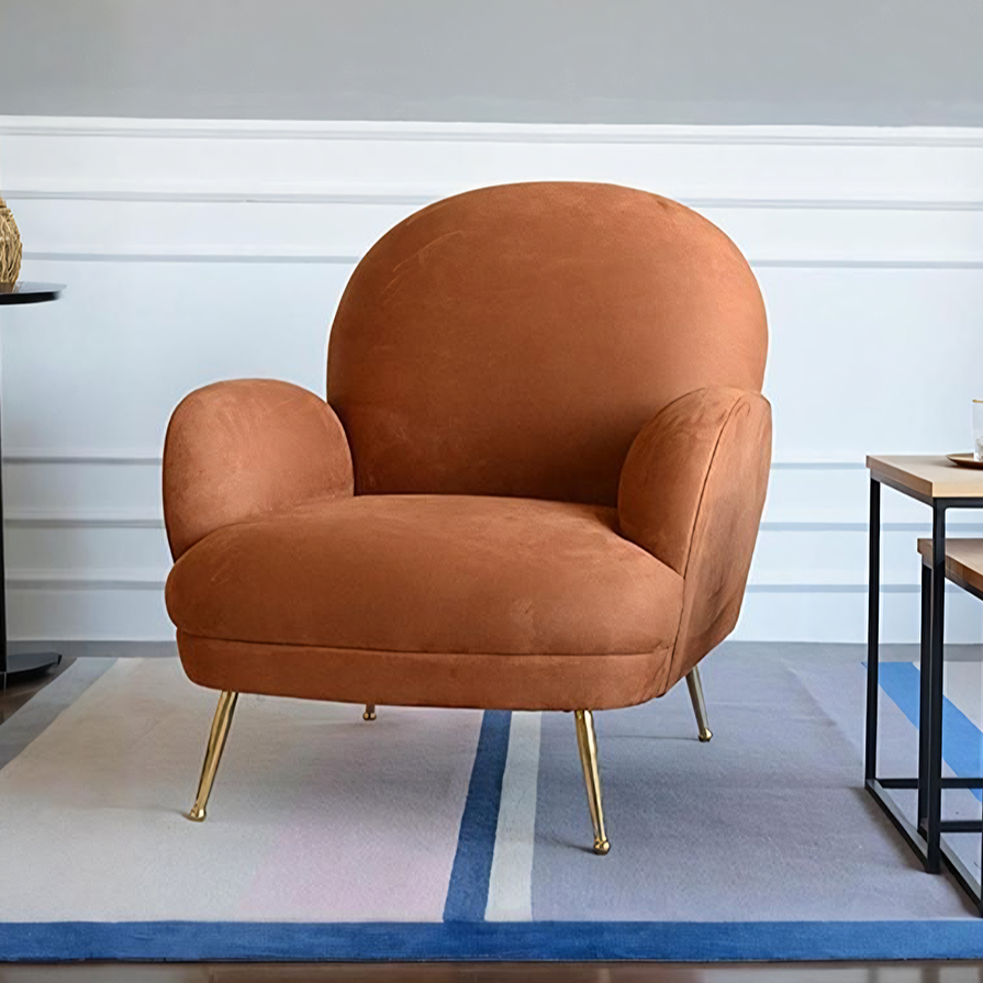 Juno Armchair, Brown Velvet